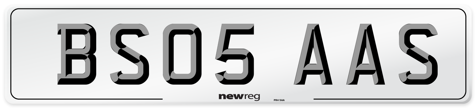 BS05 AAS Number Plate from New Reg
